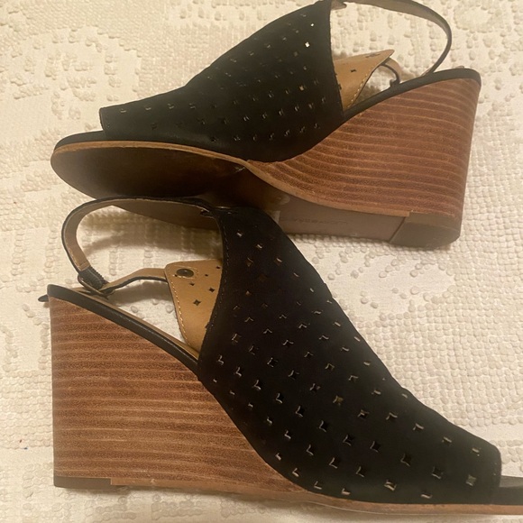 Lucky Brand Shoes - Lucky Brand Black Wedge Sandals